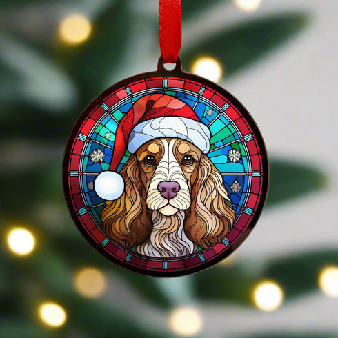 Cocker Spaniel in Santa Hat Suncatcher Decoration - CLEARANCE